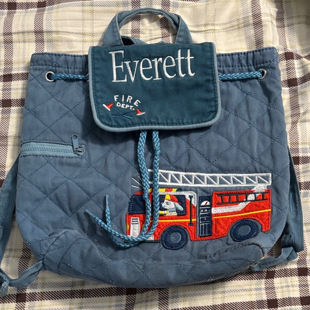 “Everett” Toddler Fire Truck Backpack